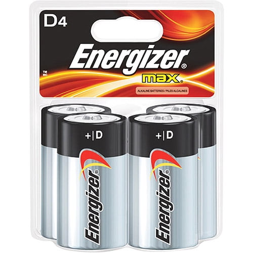 Energizer Max D Cell Batteries, 4 Pack