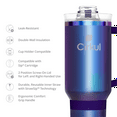 thumbnail image 3 of Cirkul 40oz All-Day StrawSip Double-Wall Insulated Stainless Steel Tumbler with Handle, Chameleon (Purple Green), 3 of 8