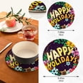 thumbnail image 2 of SKYSONIC Christmas Bell Leaves Pot Holders Trivets, 2 Pcs Heat Resistant Trivets,Happy Holidays Cotton Thread Weave Mats for Hot Pads Pans Pot Bowl Teapot for Kitchen Decor, 2 of 7