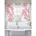 thumbnail image 5 of Spring Peach Flowers Sheer Curtains 45 Inch Length 2 Panels Set Window Treatments, Pink Botanical Floral Leaves Branch Rod Pocket Semi Curtains for Living Room/Bedroom/Kitchen Décor, 104"W x 45"L, 5 of 7