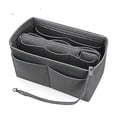thumbnail image 5 of Felt Purse Insert Organizer Portable Cosmetic Bag Fit For Handbag Tote Various Bag Tw,S,Black, 5 of 5