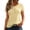 Yellow, variant on Amzcrzy Summer Tops for Women Casual Solid Color Short Sleeve Women's Tops Fashion Button Down Crew Neck T Shirts Breathable Eyelet Beach Vacation Going Out Tops S