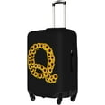 thumbnail image 3 of Sunflower Initial Name Q Black Luggage Cover Elastic Washable Stretch Suitcase Protector Anti-Scratch Travel Suitcase Cover for Kid and Adult S (Fit 18-21 inch suitcase), 3 of 6