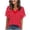 A314 Red, variant on T-Shirt for Women Classic Polka Dot Print V Neck Petal Short Sleeve Loose Fit Novelty Graphic Tee Breathable Summer Casual Daily Wear Fashion Top