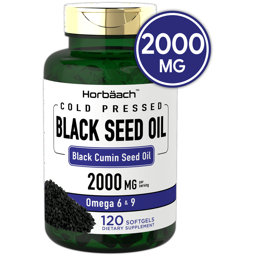 Black Seed Oil Capsules 2000mg | 120 Softgel | Cold Pressed Liquid ...