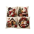 thumbnail image 2 of Christmas Throw Pillow Covers 18x18 Inch Set of 4 for Winter Holiday Sofa Couch Decoration, A, 2 of 5