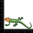 thumbnail image 2 of Red-Headed Agama - Green Shimmery Lizard Facing Left Embroidered Iron on Patch, 2 of 5