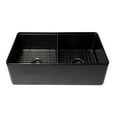thumbnail image 3 of ALFI brand ABFS3320D-BM Black Matte Workstation 33" x 20" Double Bowl Step Rim Fireclay Farm Sink with Accessories, 3 of 7