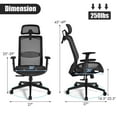 thumbnail image 2 of Gymax High Back Mesh Office Chair Swivel Executive Chair w/ Lumbar Support Black, 2 of 10
