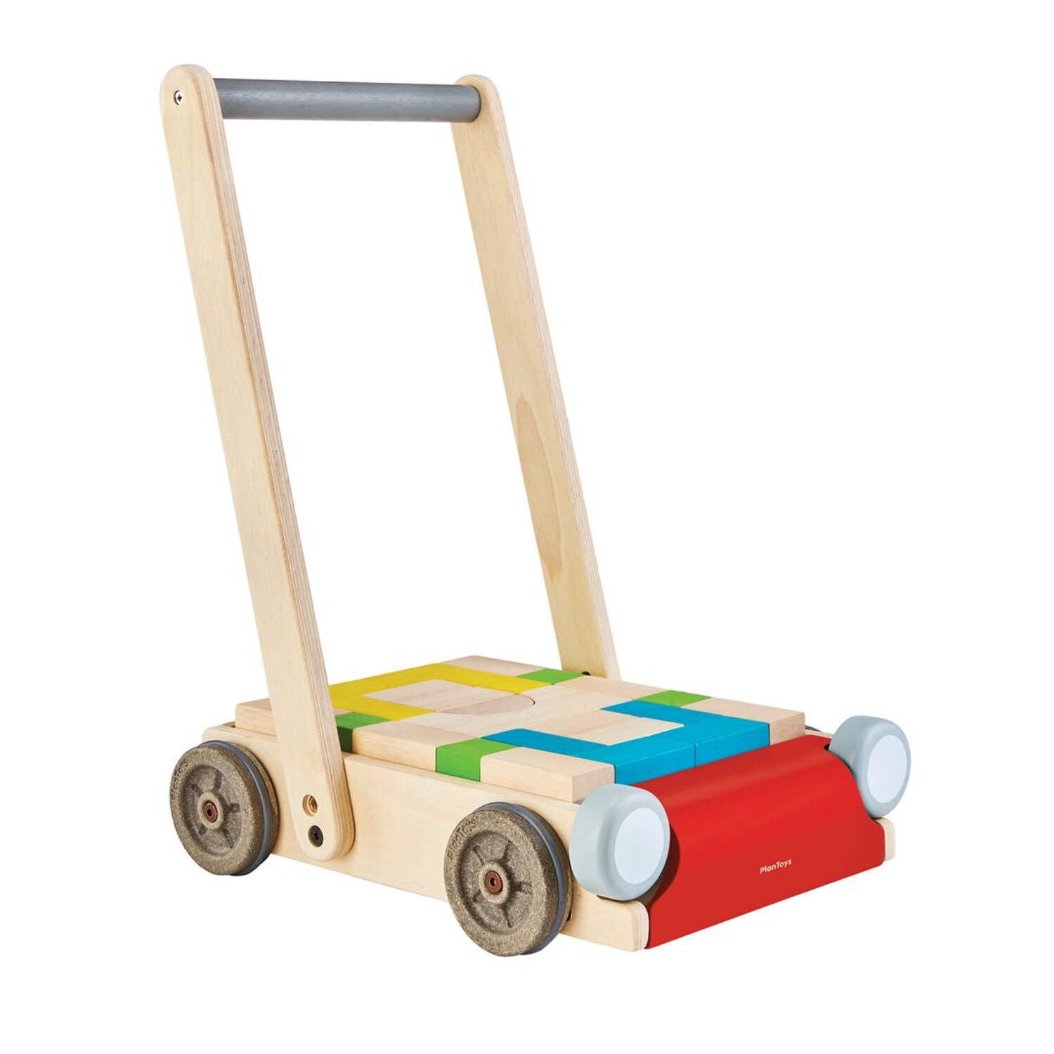 PlanToys® Baby Walker Wooden Push Toy for First Steps & Balance | Montessori Developmental Toy for Coordination & Confidence | Eco-Friendly Learning Toy