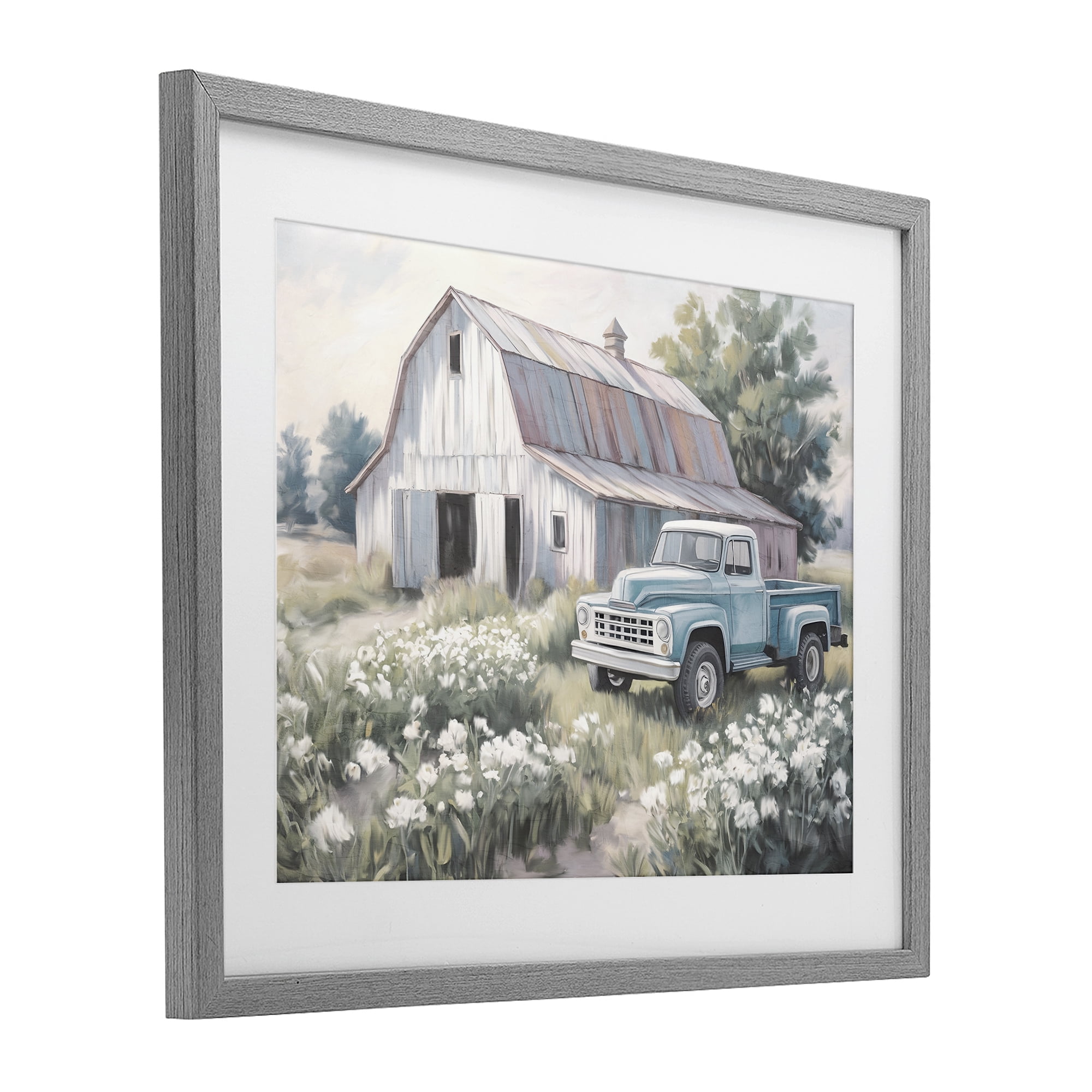 Stupell Industries Pastoral Farm Dreams Gray Framed Print Under Glass, design by Kim Allen