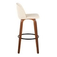 thumbnail image 2 of LumiSource Walnut Wood, Cream PU, Black Metal Toriano 30" Fixed Height Barstool - Set of 2, 2 of 3