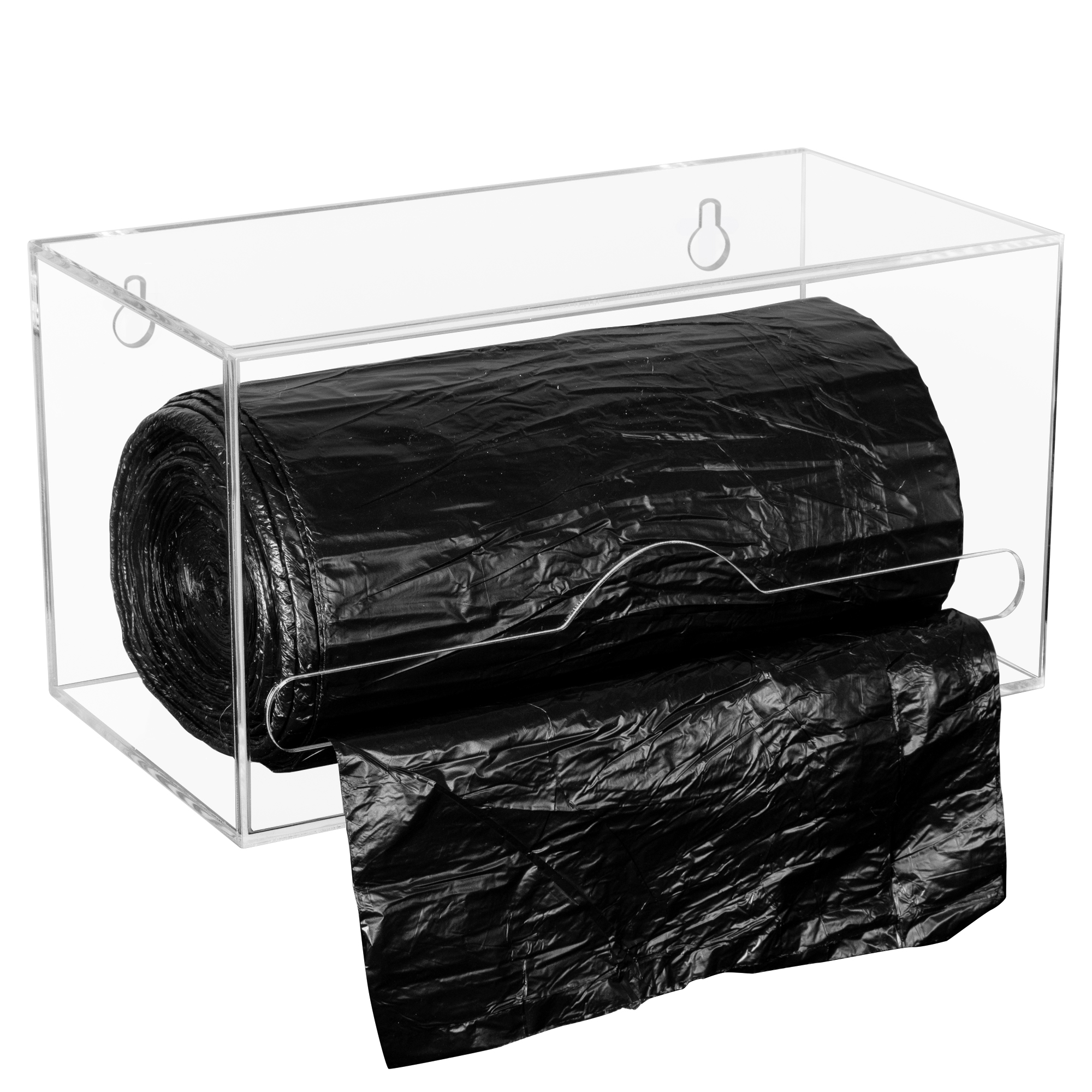 Aphbrada Trash Bag Dispenser Roll Holder, Wall Mount Acrylic Garbage