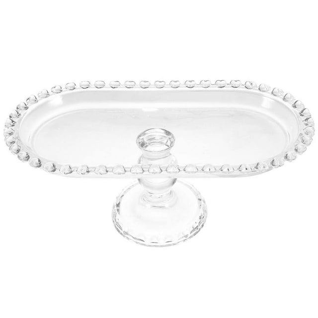 Glass Fruit Plate Footed Glass Dessert Plate Glass Cake Stand Glass Snack Serving Plate