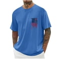 thumbnail image 2 of Momasggi Big and Tall Graphic T-Shirts for Men 4th of July Short Sleeve Tops Crew Neck Patriotic Tshirts American Flag Tees Loose Casual Holiday T Shirts Blue M, 2 of 6