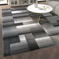 thumbnail image 3 of Emma + Oliver 8x10 Modern Cubist Olefin Accent Rug in Gradient Shades of Black, Gray and White with Natural Jute Backing, 3 of 6