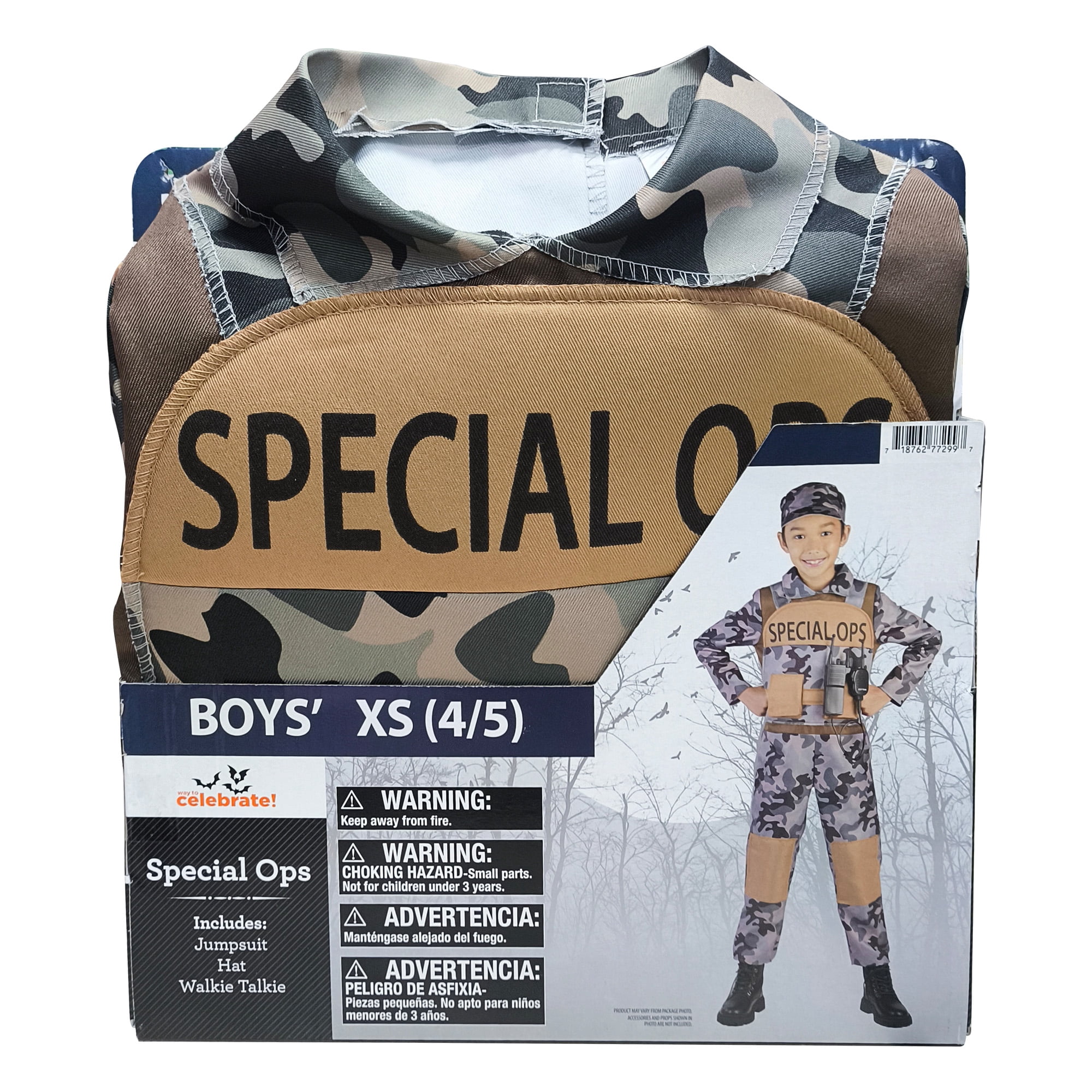 Special Op's Halloween Costume for Children, Boy's Size XS (4/5), by Way to Celebrate