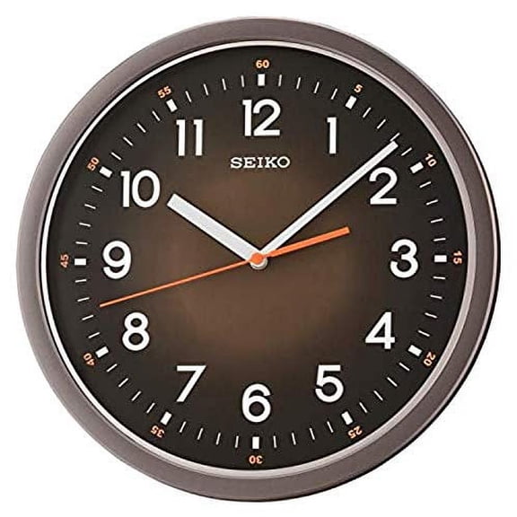 Seiko 12" Brown Ultra-Modern with Quiet Sweep Wall Clock, Quartz, Analog QXA727KLH