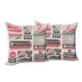 thumbnail image 6 of Ambesonne Retro Throw Pillow Cover 2 Pack, News Magazine Design, 20", Pink Beige Grey Teal, 6 of 6