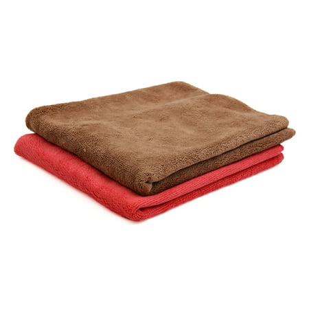 2 Pcs High Absorbing Microfiber Fabric Car Clean Cloth Towel No-scratched for Auto Car Glass Red