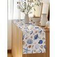 thumbnail image 2 of Retro Watercolor Ocean Shell Conch Table Runner 13x36in Non-Slip Cotton Linen Table Runners, Marine Starfish on Khaki Dresser Scarves TableRunner for Dinner Kitchen Dining Wedding Party, 2 of 9