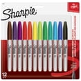 thumbnail image 1 of Sharpie Permanent Markers, Fine Point, Assorted Colours, 12 Count, 1 of 9