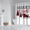 thumbnail image 3 of Rideaux de Douche Rouge Arbre de Noël, Rideau de Bain Réutilisable avec Crochets Tissu Polyester Basique pour Salle de Bain Baignoire Automne Vacances, 3 of 5