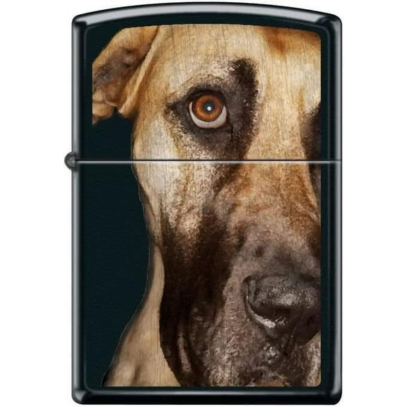 Zippo Lighter-Great Dane Design Black Matte Windproof Lighter #Z5456