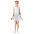 thumbnail image 3 of Girls' Skorts Elastic Waist Skorts with Inner Shorts Athletic Workout Shorts Skirts Pastel Blossoms Medium, 3 of 9