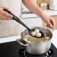 thumbnail image 4 of Bxaolu Cooking Utensils Set of 6, Plastic Kitchen Utensils with Handle, Non-stick Cookware Friendly,Heat Resistant, Includes:Spatula/Turner/Serving Spoon/Soup Ladle/Slotted/Spaghetti Server(Black), 4 of 7
