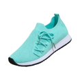 thumbnail image 3 of Domuza Unisex Breathable Hollow Fly Knit Sneakers, Sock Slip On Lace Up Lightweight Flexible Casual Walking Shoes with Two-Tone Non-Slip Outsole Blue 6.5（EU-37）, 3 of 9