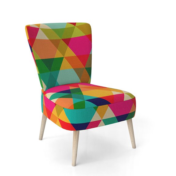 Designart "Diamond Retro IX" Upholstered Mid-Century Accent Chair - Arm Chair