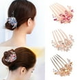 thumbnail image 5 of Visland Women Hair Comb, Fashion Elegant Casual Shiny Crystal Rhinestone Flower Leaf Decor Bridal Hair Clip Hairpin Hair Ornament for Wedding and Daily Wear, 5 of 6