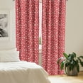 thumbnail image 2 of Ambesonne Holiday Curtains, Christmas Snowflakes Winter, Pair of 28"x84", White and Vermilion, 2 of 5