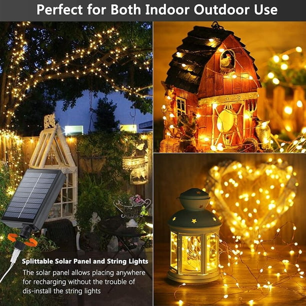 Paquete De 2 Luces Solares Para Exteriores De 200 LED, 8 Modos, Impermeables