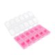 thumbnail image 4 of FELTECHELECTR Caja de almacenamiento de 2 piezas con 12 rejillas para uñas postizas, contenedor para suministros de decoración de uñas, para uso diario en el hogar (rosa + transparente), 4 of 6