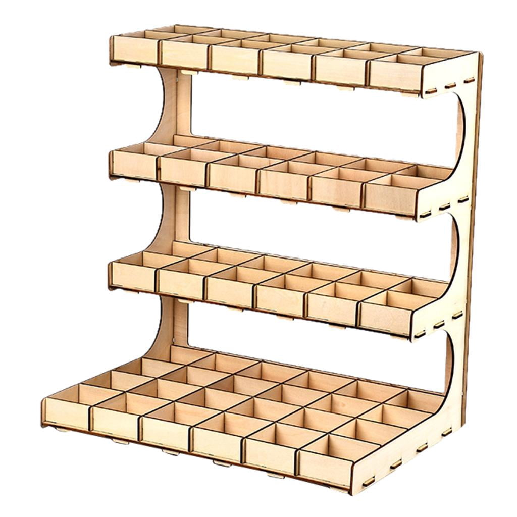 DIY Paint Ink Wooden Rack Model Holder Organizer 4-layer 60-grid