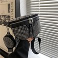 thumbnail image 4 of Bolso de mujer con diamantes de imitación, moderno, tipo sillín, bandolera, sencillo, a juego, pequeño, cuadrado, a la moda, 4 of 6