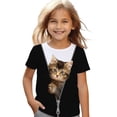 thumbnail image 3 of WOYY Girls Cute Cat Graphic Tee Casual Short Sleeve Crew Neck T-Shirt for Kids, Sizes 3-13, 3 of 3