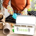 thumbnail image 7 of Seed Storage Organizer, Metal Seed Saving Box with Lid, Seed Bin with 30 Plant Labels 30 Seed Envelopes 1 Marker Pens, 4 Compartments Box with Safety Locks, Blackish Green, 7 of 7