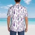 thumbnail image 6 of Balery Lavender Flowers Print Men's Hawaiian Shirts Short Sleeve Beach Shirt Relaxed Fit Vacation Button Down Shirts-Medium, 6 of 9