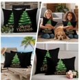 thumbnail image 5 of Black Green Christmas Outdoor Waterproof Pillow Covers, Xmas Tree Modern Abstract Art Decorative Square Throw Pillowcase Sofa Cushion Sham for Patio/Couch/Chair, 26"x26" 2 Pack, 5 of 8