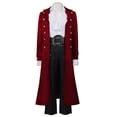 thumbnail image 7 of Hulanddfd Mens Coat Gothic Long Trench Coat, Stand Collar Double Breasted Outerwear with Silver Buttons, Vintage Cosplay Wear, 7 of 7