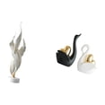 thumbnail image 5 of CoudarTitie Feather Swan Sculpture Modern Statue Resin Collection Art Crafts Desktop Ornament Decorative Figurine for Fireplace Office Cabinet Tabletop Couple's Decor Table Decoration Statues, 5 of 8