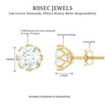 thumbnail image 6 of Rosec Jewels Lab Grown Diamond Stud Earrings 1 Ct - 6 mm Solitaire Earrings with Screw Back - EF-VS Grade, 10K Yellow Gold, 6 of 7
