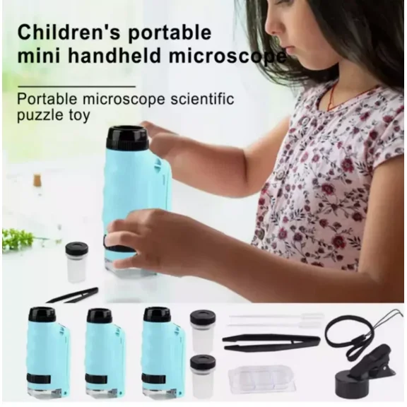 ELARA- Mini Microscope For Kids, Portable Microscope, Led Lighting Small Handheld***