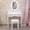 White, variant on BouPower Modern Makeup Vanity with Lighted 360° Mirror & Cushioned Stool, Black Girls Vanity Set with 5 Drawers, LED Vanity Desk with Adjustable Lights, Wooden Dressing Table for Girls Women Bedroom