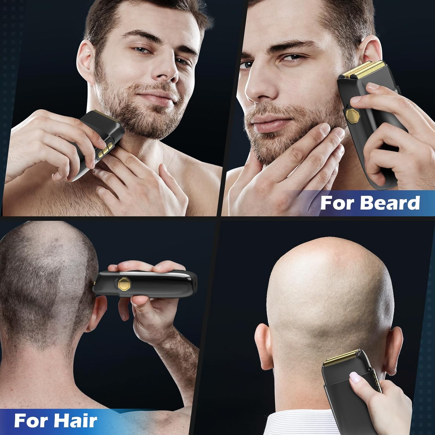 Obacre Foil Electric Razor Cordless Portable Shaver with LED Display for Men