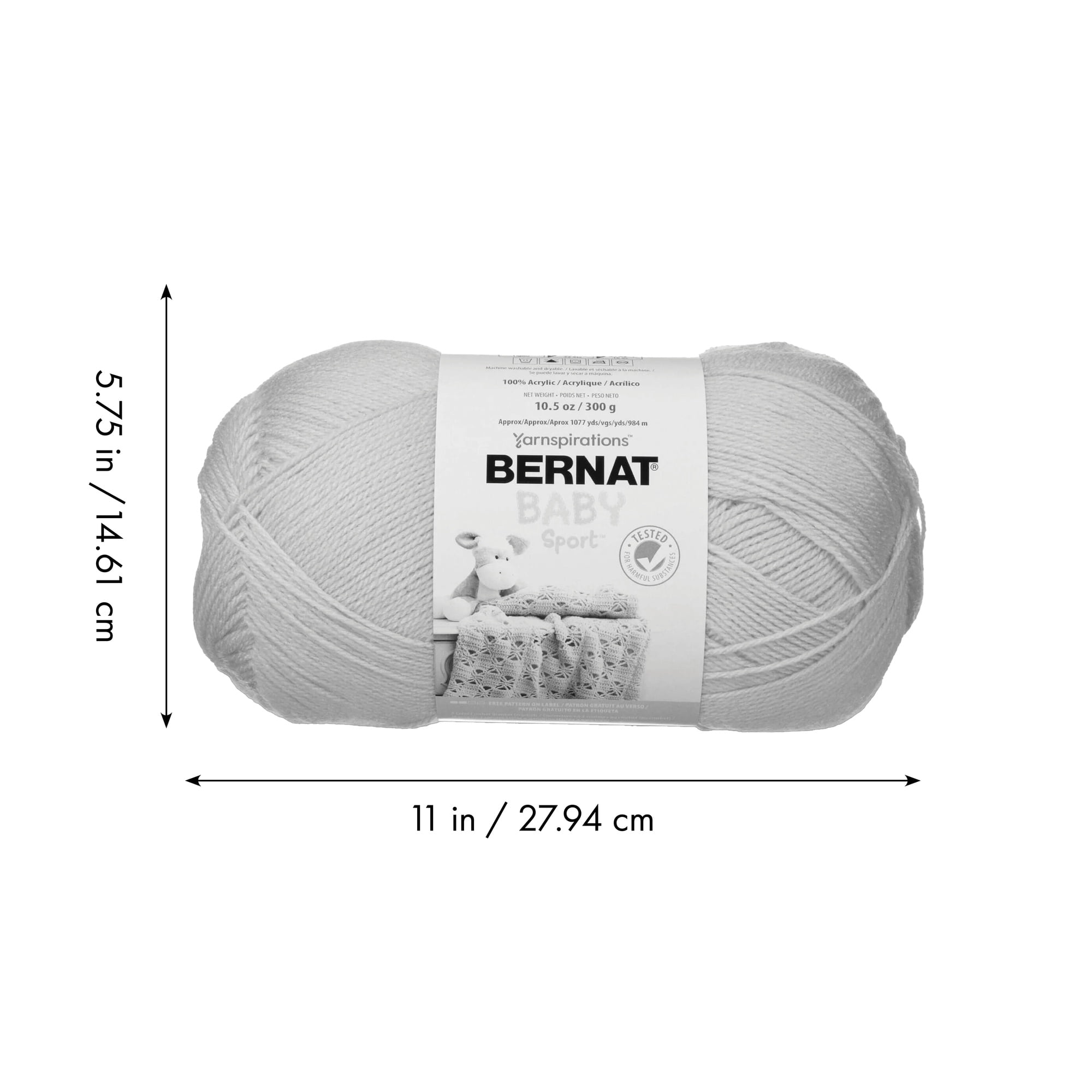 Bernat® Fil Baby Sport™, Acrylique #3 DK, 12,3oz/350g, 1256 Yards