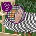thumbnail image 5 of Sorfey Round Picnic Table Cover Checkered Fitted Tablecloth, Black 54" x 54", 5 of 6